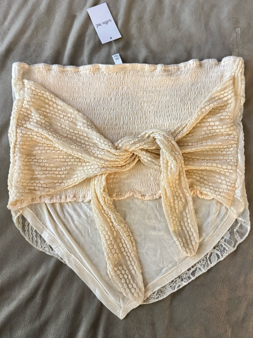 Willow&Root Lace Overlay Hanky Tube Top XL - Picture 4 of 9